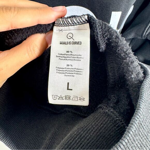 Teqvoly Venice Beach Men's Women's Unisex Size Large Black Pullover Sweatshirt - Picture 6 of 8